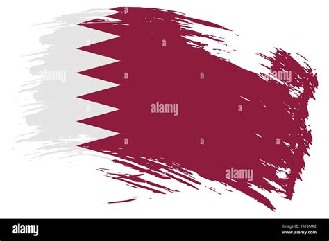 Qatar Brush Stroke Flag Vector Background Hand Drawn Grunge Style