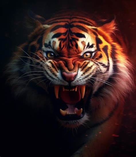 Premium Ai Image There Is A Tiger With Its Mouth Open And Its Mouth