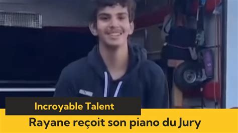 La France a un incroyable talent Rayane a reçu le piano offert par