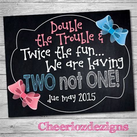 Pregnancy Announcement Twins Gender Reveal By Cheeriozdezigns 10 00 Someday Little Friend