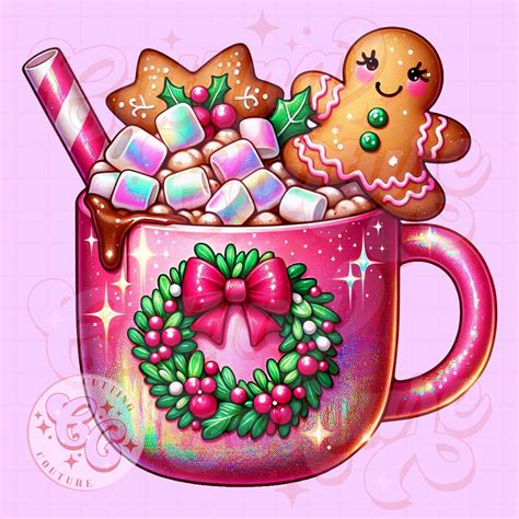 Christmas Png Christmas Mug Png Hot Cocoa Png Gingerbread Png Christmas Sublimation Design