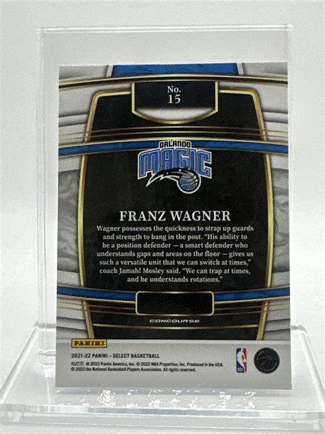 Franz Wagner 2021 22 Select Blue Concourse Rookie RC 15 Orlando Magic