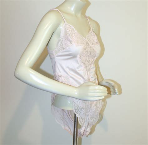 S TEDDY BABY DOLL Lingerie Vintage S Romantic Pink Etsy