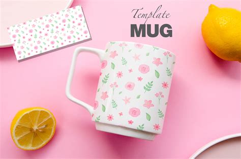 Template Mug Flowers Etsy