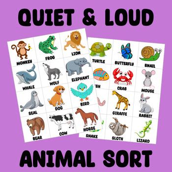 Loud and Quiet Animal Sort (Great for Music Centers!) by Ms Cole's ...