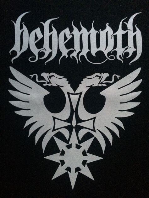 Behemoth New Aeon Musick Black Metal Black Canvas Back Patch Double Headed Chaos Phoenix Metal