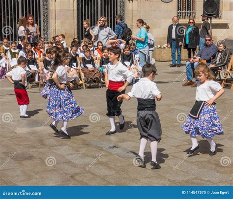 Catalan Children Traditional Dancing Festival Editorial Image Image