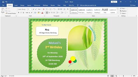 How To Make Birthday Invitation Card In Ms Word