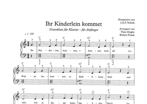 Ihr Kinderlein Kommet Arr Theo Degler By J A P Schulz Sheet Music