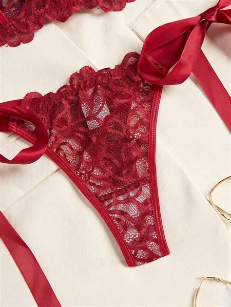 Pe As Conjunto De Lingerie Sexy Rendada E La O Para Mulheres
