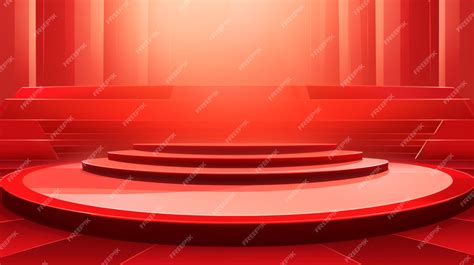 premium vector  red stage   red background   red stage