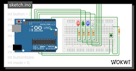 Switching Lights On Button Press Wokwi Esp32 Stm32 Arduino Simulator