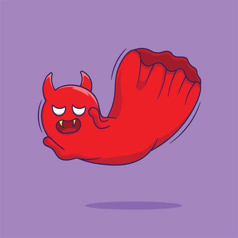 Flat cartoon red scary ghost vector for halloween party 27374483 Vector ...