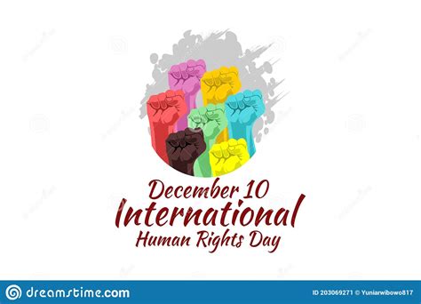 December 10 International Human Rights Day Vector Illustration Stock