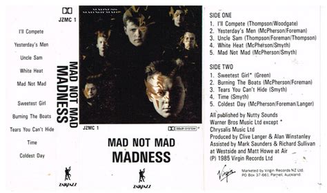 Madness Mad Not Mad 1985 Cassette Discogs