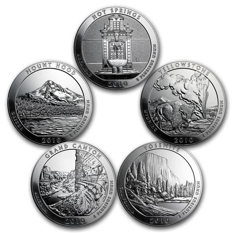 Buy 2010 5-Coin 5 oz Silver ATB Set (America the Beautiful) | APMEX