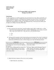 Bibl New Testament Bible Study Assignment Template Ay Docx