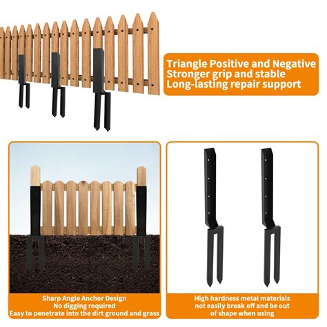 Snapklik 4Pcs Heavy Duty Steel Fence Post Repair Kit Fence Post