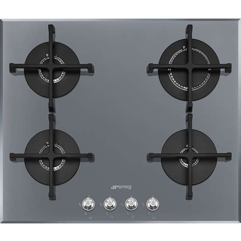 Smeg PV164S2 60cm Linea 4 Burner Gas On Glass Hob SILVER Appliance City