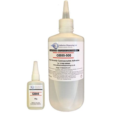 Rubber Toughened Clear Thick Cyanoacrylate Gb85 Adhesive Dispensing Ltd