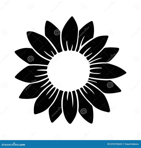 Sunflower Simple Icon Flower Silhouette Vector Illustration Sunflower