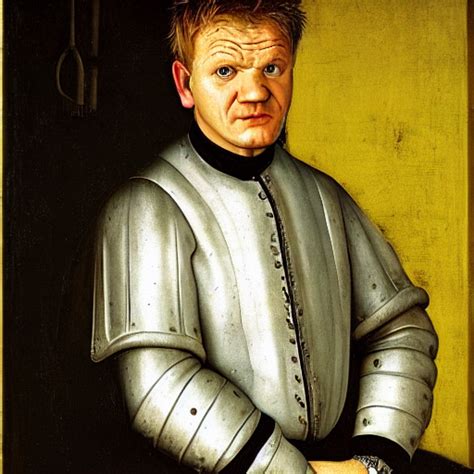 Krea Ai Portrait Of Gordon Ramsay Oil Painting By Jan Van