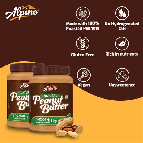 Buy Alpino Natural Peanut Butter Crunchy G High Protein Peanut