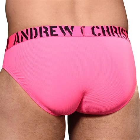 Andrew Christian Almost Naked Hotness Rib Briefs Neon Pink Inderwear