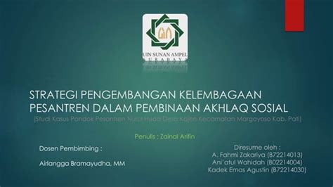 Strategi Pengembangan Kelembagaan Pesantren Dalam Pembinaan Akhlaq