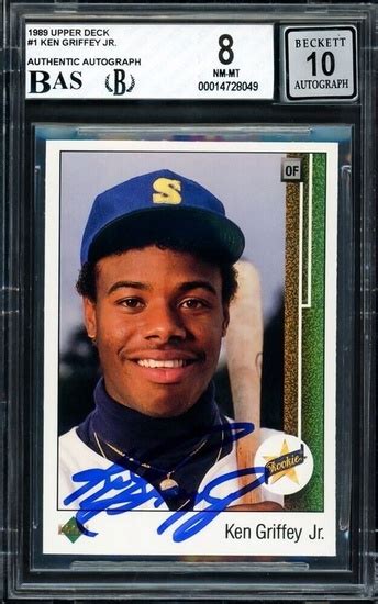 Ken Griffey Jr Autographed Upper Deck Rc Bgs Gem Auto