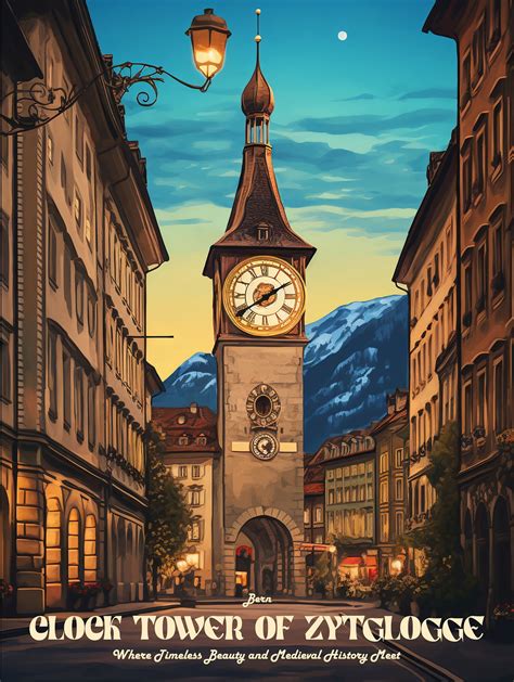 Switzerland clock tower of zytglogge poster wall art home decor – Artofit