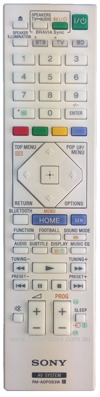 Sony Rm Adp W Original Remote Control White For Dvd Bd Sony