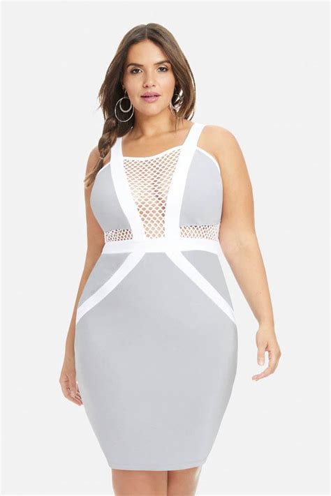 Toni Colorblock Plus Size Bandage Dress Trendy Plus Size Clothing Plus