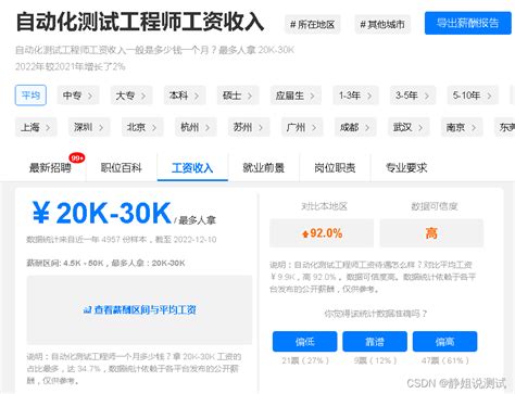 平均月薪15k？自动化测试工程师？3个月教你从“点工”蜕变为“码农”自动化测试工程师工资 Csdn博客