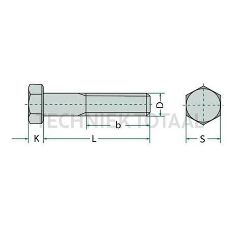 Hexagon Head Bolt M X Din Techniek Totaal Techniek Totaal