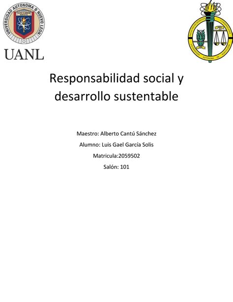 Responsabilidad Social Y Desarrollo Sustentable Responsabilidad Social Y Desarrollo