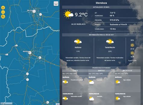 Así estará el tiempo esta semana en Mendoza Mendoza Post