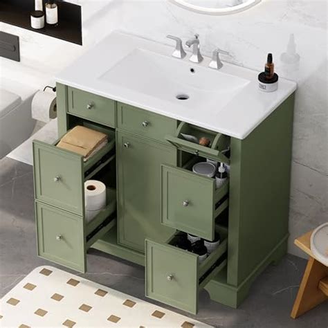 Amazon Merax Bathroom Vanities With Sink Storage Cabinet With