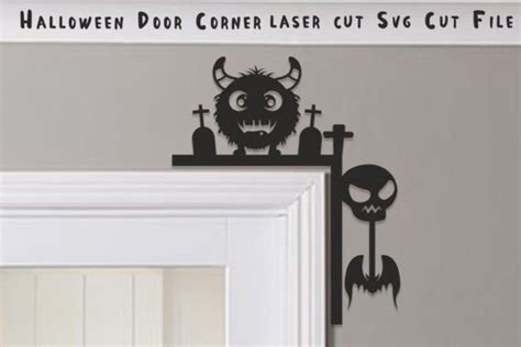 Halloween Door Corner Laser Cut Svg Graphic By Art Hub Creative Fabrica