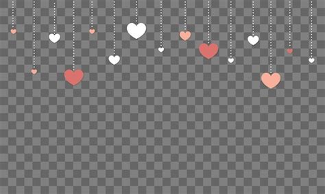 Premium Vector Vector Hanging Hearts On Transparent Background