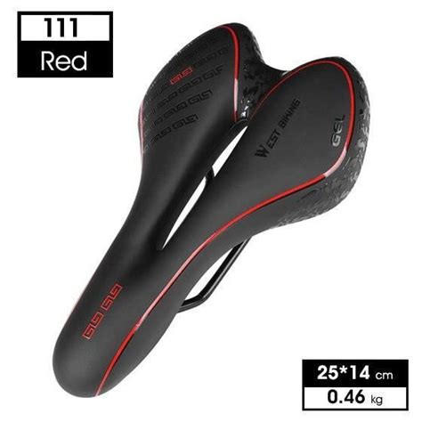 Selle Black Red Selle De V Lo En Cuir Et Fiber De Nylon Souple Pour