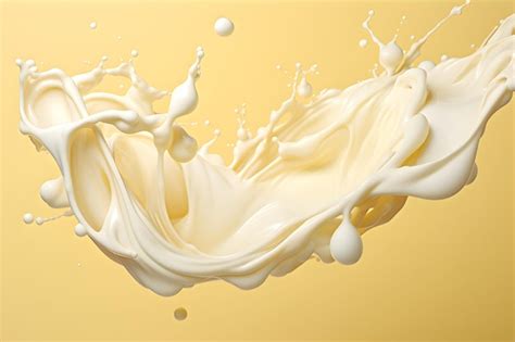 Premium AI Image | Photo Milk splash natural dairy product yogurt or ...