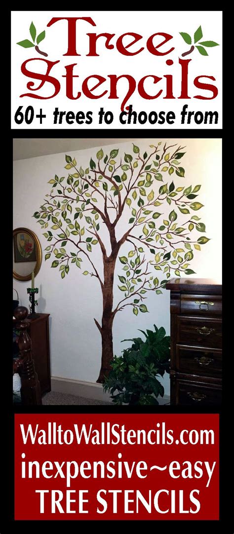 13 best Tree Stencils images on Pinterest | Tree stencil, Wall stenciling and Plaster