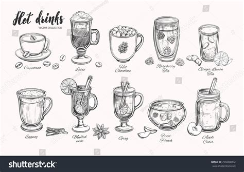 Hot Drinks Sketch Stock Vectors Images Vector Art Shutterstock