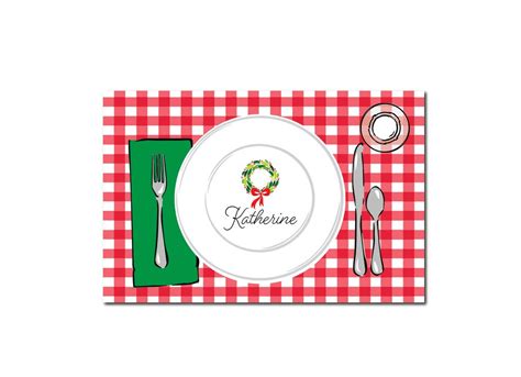 Christmas Placemat Personalized Kids Placemat Christmas Etsy