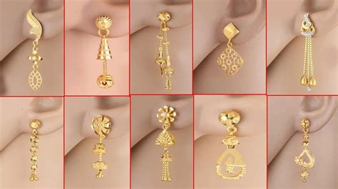 Gold Earrings Tops Gesigns Best Earrings Collection Youtube