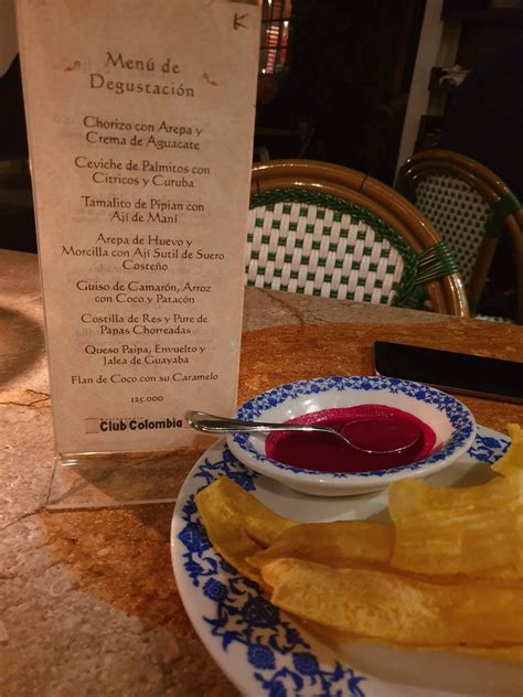 Menu At Restaurante Club Colombia Bogot