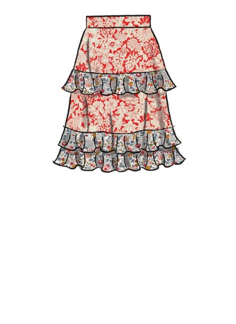 Easy Sewing Pattern For Womens Skirts Flounce Skirt Pattern Tiered