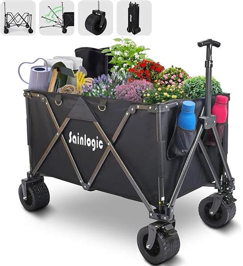 Amazon Sainlogic L Collapsible Folding Wagon With Lbs Large