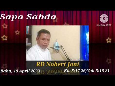 Sapa Sabda Rabu April Youtube